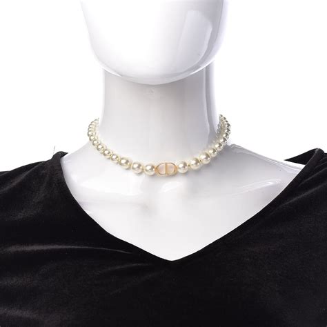 dior pearl choker